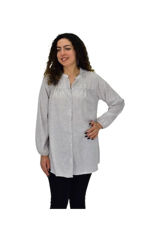 Baglan Kadın Kol Lastikli Bluz Bgl-st04645 Gri