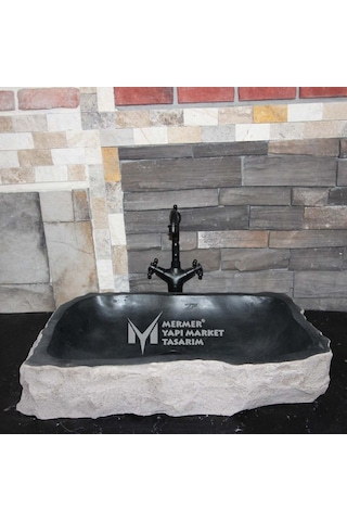 Bazalt Dikdörtgen Şekilsiz Dizayn Lavabo