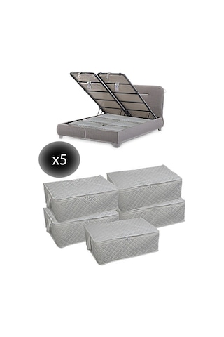 Adarya Home 5 Adet Bazaaltı Hurç 60 x 40 x 22 - Büyük Boy Baza Hurcu - Beyaz