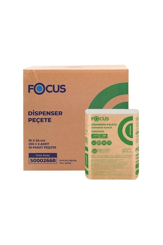 Focus Optimum Masa Üstü Dispenser Peçete 18 X 24 Cm 250 Yaprak - 18 Adet 50002668 Beyaz