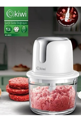 Kiwi Kc-8221 Kablosuz Şarjlı Doğrayıcı - Gümüş