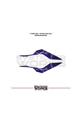 Cfmoto 250sr Orta Şase Kaplama Mor Şimşek Desen Sticker Diğer