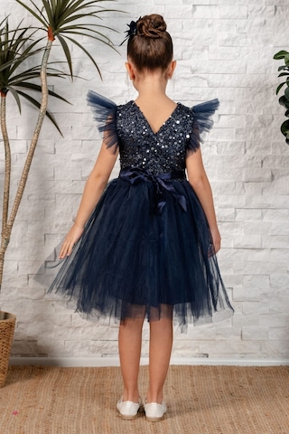 Mnk Baby & Kids Tüllü Kız Çocuk Kpl Elbise Mnk0526 Lacivert