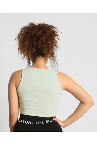 Nature The Brand Ntb Crop Rip Top Light Green, Kadın Spor Crop,kadın Crop,fitness Crop,yoga Crop, Esnek Terletmez SU YEŞİLİ