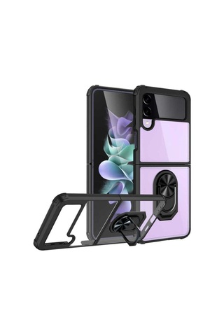Samsung Uyumlu Galaxy Z Flip 4 Kılıf Zore Mola Kapak Siyah