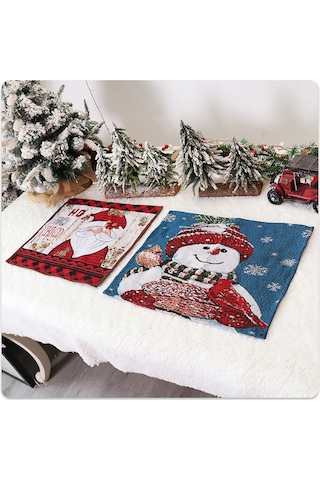 Neevoyu Noel Güneşi Desenli Isıya Dayanıklı Örgü Kumaş Yemek Masası Altlığı 43x33 Cm - Aile, Parti, Bar Kullanıma Uygun