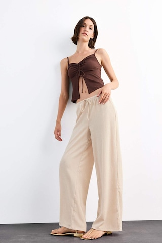 Defacto Relax Fit Normal Bel Düz Paça Bürümcük Pantolon G1101ax25smbg286 Bej