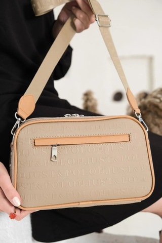 Just Polo Kadın Ayarlanabilir Uzun Askılı Omuz Çantası Ebat 17x27 Vizon Yeni