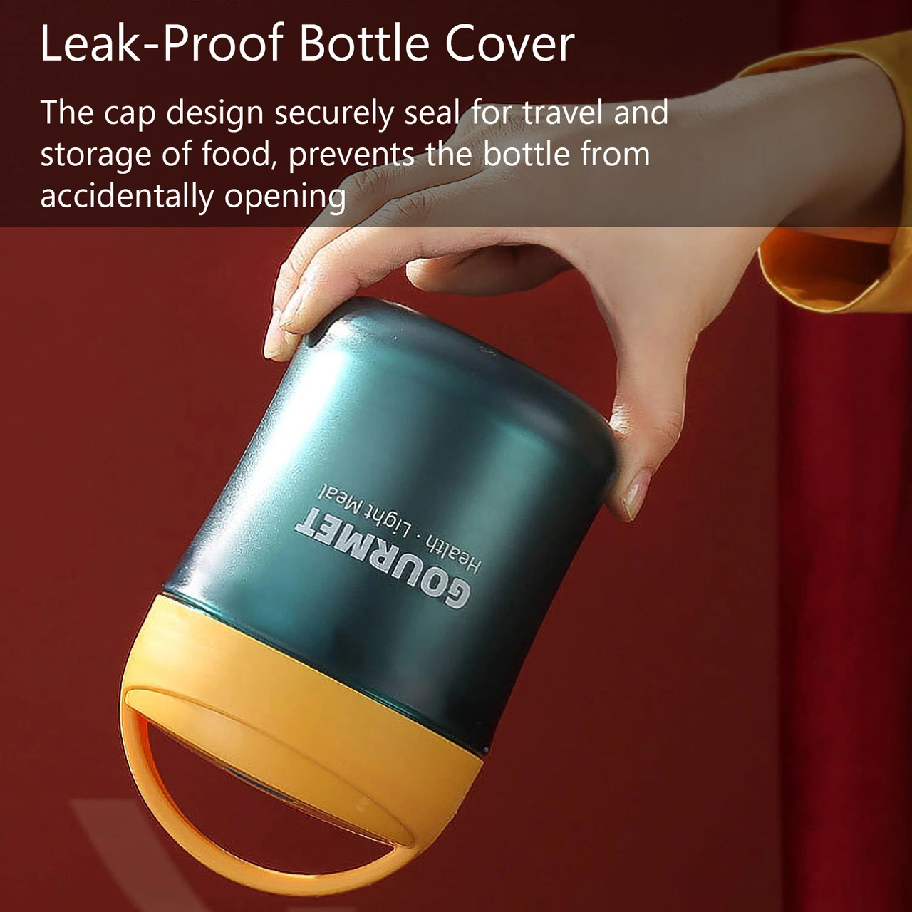 Yunboo 304 Paslanmaz Çelik Isı Saklama Yemek Kavanozu, Damlacık Önleyici, Şurup Uyumlu, 500ml Öğrenci Kamp Yemeklik