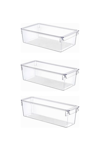 Nandy Home Kapaklı 6'lı Set Tall Clear Buzdolabı & Dolap Içi Düzenleyici Organizer Şeffaf
