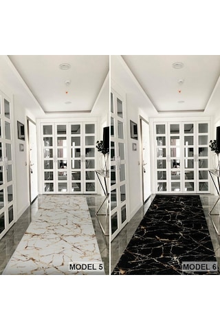 Jel Kaymaz Tabanlı Kesme Rulo Halı Yolluk - 17 Model