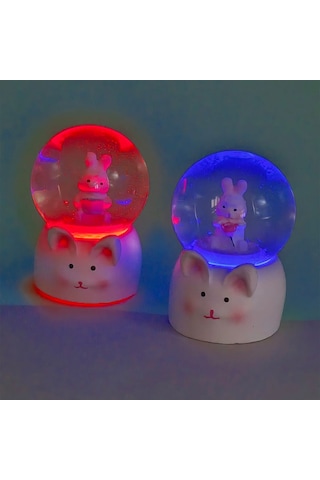 Mini Boy Tavşan Tasarımlı Işıklı Kar Küresi