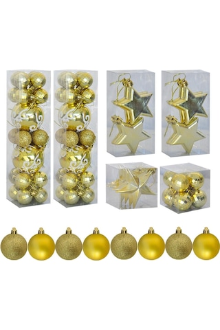 Yılbaşı Ağaç Süsleme Seti 72 Parça Altın Diğer