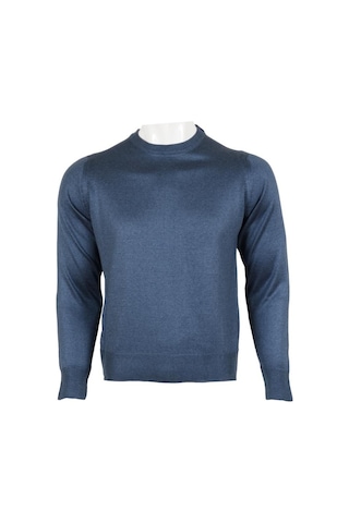 Erkek Kazak Klasik Normal Kesim Yünlü Rar00491 Mavi