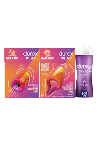 Durex Çoklu Erojen Bölge Uyarıcı + Manuel Mastürbatör + Aloevera Kayganlaştırıcı & Masaj Jeli 200ml