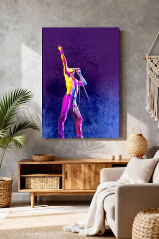 Mushen Studio F.m Konser Sahnesi Neon Kanvas Tablo Solvent Baskı Müzik Sanatı Duvar Dekoru Canvas