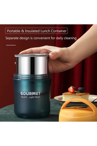 Funtree Paslanmaz Çelik Kaba, 500ml, Geniş Ağız, Kırmızı/sarı/mavi, Pratik Kapaklı Model