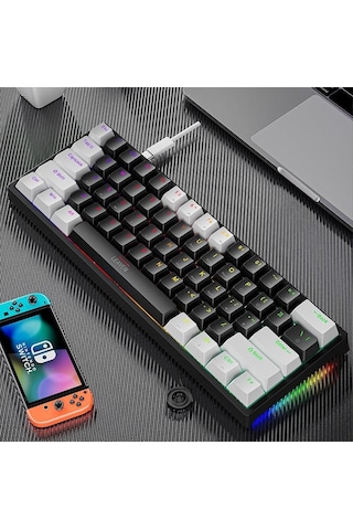 Leaven K620 Blue Switch Kablolu USB Type-c RGB Mekanik Oyuncu Klavye