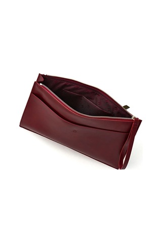 Beverly Kadın Bordo Deri Cepli Fermuarlı Rfid Korumalı Portföy Çanta Bordo