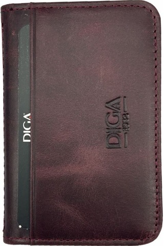 Dianziye Diga 1169 Hakiki Deri Minimal Kartlık Bordo Kırmızı