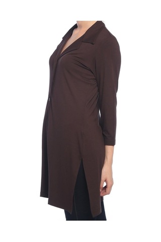 Bulalgiy Kadın Kahve Uzun Ceket-hırka - Bga157872 Kahve