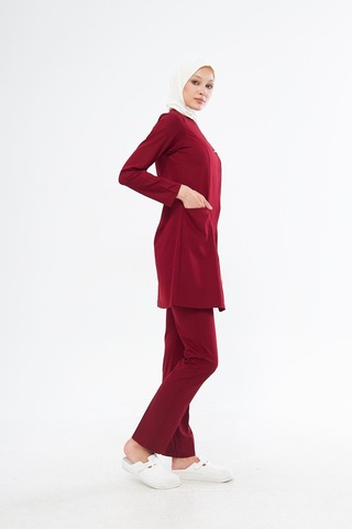 Elegance Kadın Tesettür Takım - Bordo Bordo