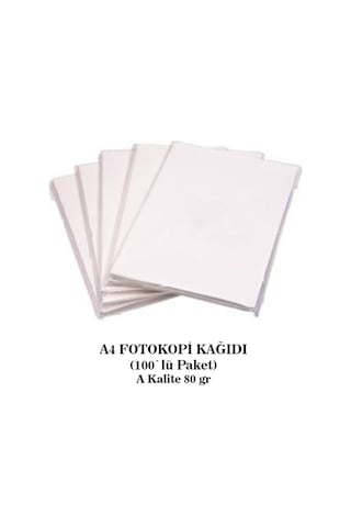 A4 Fotokopi Kağıdı 100`Lü Paket 80 Gr