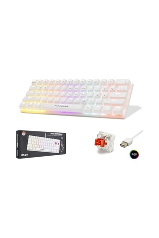 Hadron G508r Kablolu Oyuncu Mini Klavye Mekanik Red Switch Rgb Q Beyaz