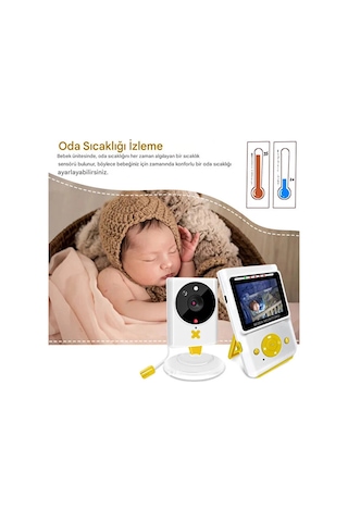 Akıllı Bebek Kamerası Monitörlü Karşılıklı Konuşma Özellikli Sıcaklık İzleme 2.4 İnç Bebek Kamerası