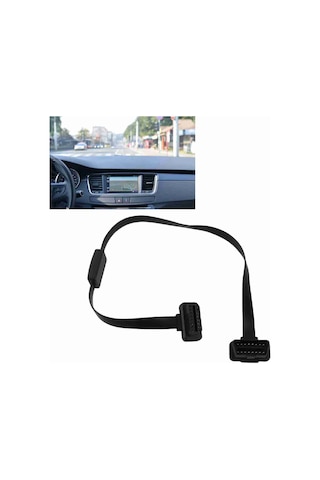 Springsun Obd2 16pın 60cm Uzatma Kablosu, Erkek-bayan Bağlantı, Tam Pimli, On/off Anahtarlı, Abs Malzeme, Araç Tanı Cihazı Bağlantısı