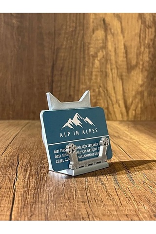 Kedi Temalı Kartvizitlik - Vetpati Gümüş Renk