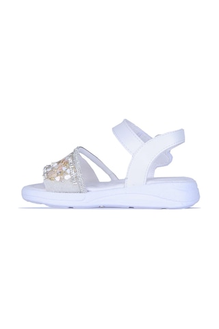 Skuaiter Skuaıter 8110 Barbie Taşlı Kız Çocuk Sandalet Beyaz