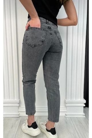 Ugi Bugi Füme Solmaz Mom Jean Kadın Boyfriend Yüksek Bel Power Likra Kot P Füme