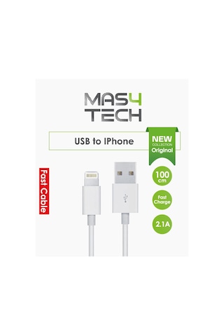 Masy Tech USB 2.0 To Apple iPhone Uyumlu Hızlı Şarj Ve Data Kablo (1 Metre , )