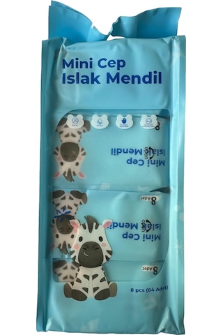 Baysa Alkolsüz Bitki Özlü Mini Islak Cep Mendili - 8'li 24 Paket 24'lü Set