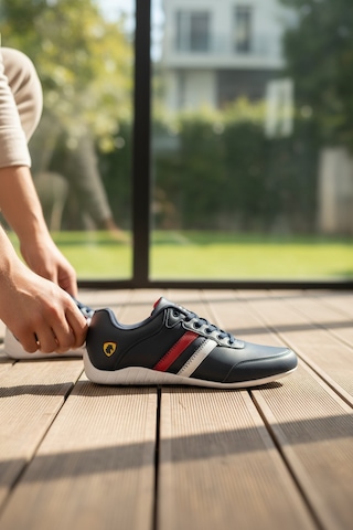 Enoch Ferrari Motosport İnce Tabanlı Sneaker Spor Beyaz