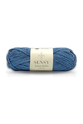 Premium Softee Raffia Yumuşak Rafya Kağıt İp Tığ İpi Tığ İşi El Örgü İpi Şiş İpi Hobi Çanta İp Mavi