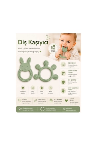 Bebek Diş Kaşıyıcı Kolay Tutuş, Güvenli Kullanım Çok Renkli