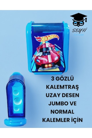 3 Gözlü Kalemtraş Jumbo Ve Normal Kalemler İçin Plastik Gövde