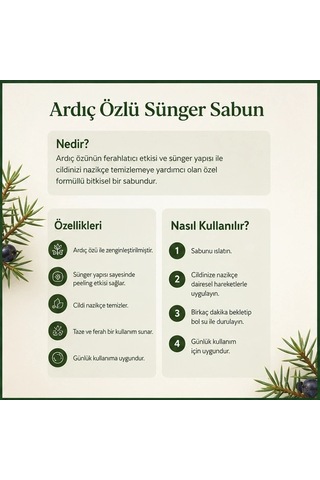 Ardıç Özlü Sünger Sabun Doğal El Yapımı 100g-9 Adet Karışık