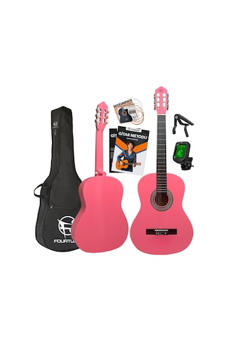 Fourtune Luca C-180PK Pembe Klasik Gitar Seti 4/4 Sap Ayarlı