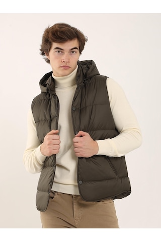 Dufy Kahve Erkek Regular Fit Dik Yaka Yelek Mont - 96758 Kahverengi