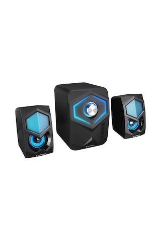 Rampage RMS-175BT 2+1 5Wx2 Bluetooth-USB-MicroSD-FM Rainbow Aydınlatmalı Gaming Hoparlör