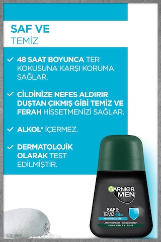 Garnier Men Saf & Temiz Erkek Roll-On Deodorant 50 ML
