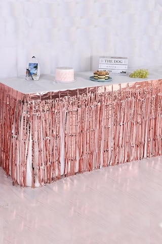 Beysüs Işıltılı Rosegold Metalize Masa Püskülü Tüm Yaşlar