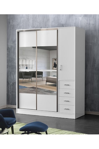 Beenal Samara Sürgülü Kapaklı Şifonyerli Gardırop 160 Cm