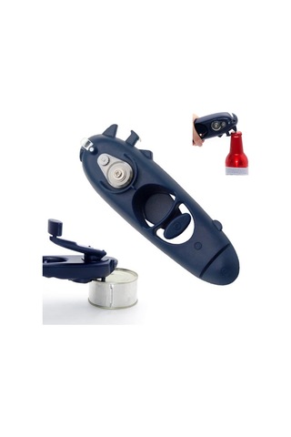 8'i 1'den 1 Paslanmaz Çelik Çok İşlevli Elle Yakalanmış Şişe Açıcı Koyu Mavi Mavi