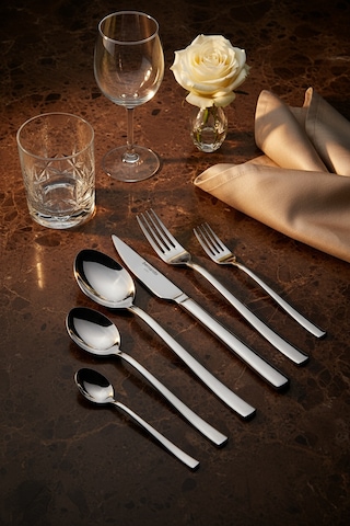 Bernardo Alya 36 Parça 6 Kişilik Çatal Kaşık Bıçak Takımı GÜmüş