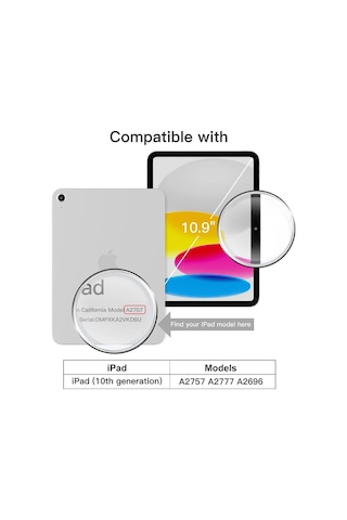 Apple Uyumlu iPad 10.nesil 10.9 İnç 2022 Kılıf Kalem Bölmeli Uyku Modlu Standlı Silikon A2757 A2777 A2696 Kılıf