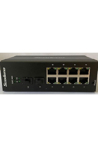 Scodeno 8 Port Bakır 8 10/100/1000 2 1000 Port Fiber Girişli 10 Port Endüstriyel Yönetilebilir Poe Switch Ons-8